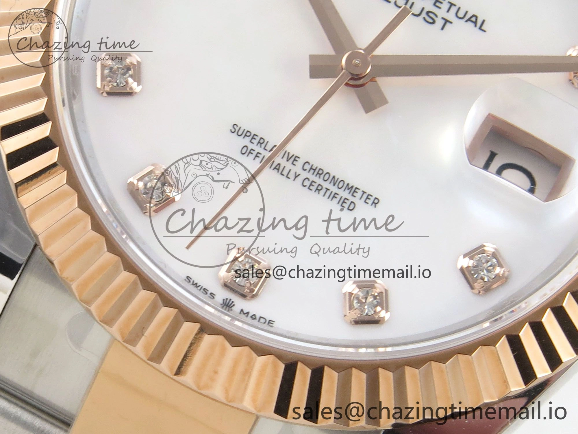 WaterResistant DateJust 41 126331 SS RG ARF 1:1 Best Edition White MOP Diamonds Dial on Oyster Bracelet SH3235 (Weighted) 186