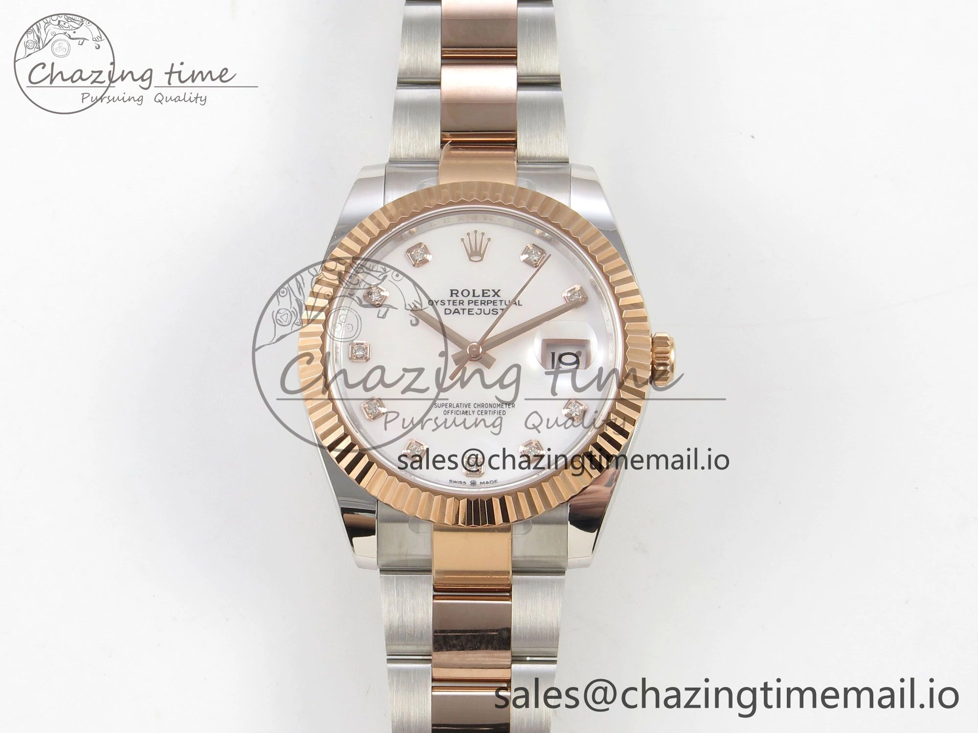 WaterResistant DateJust 41 126331 SS RG ARF 1:1 Best Edition White MOP Diamonds Dial on Oyster Bracelet SH3235 (Weighted) 186