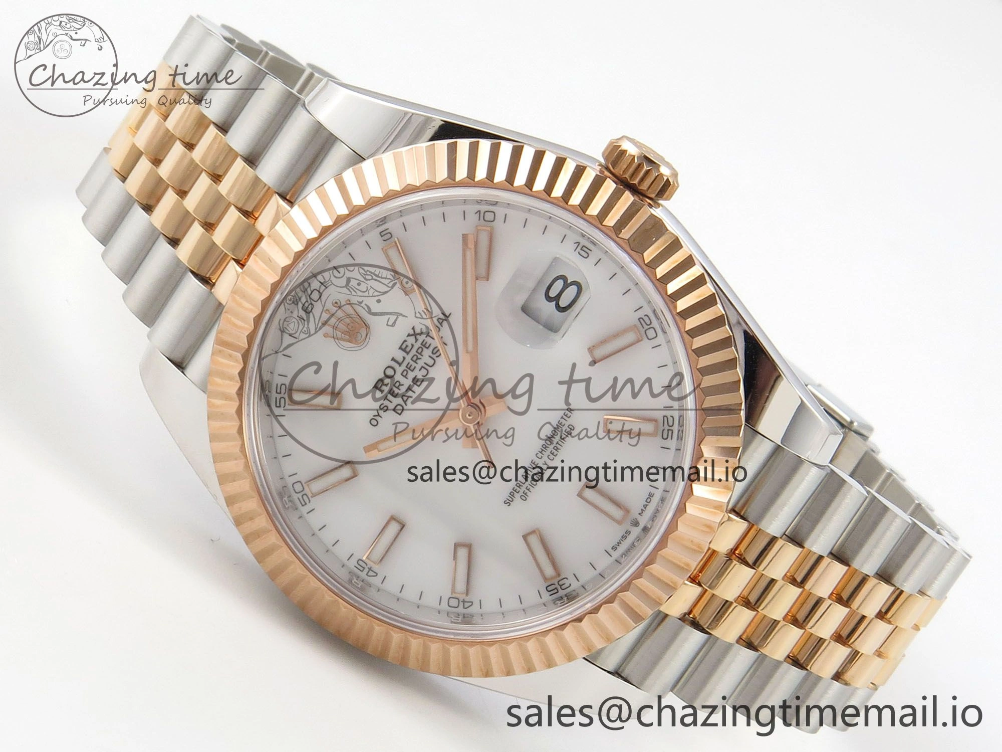 DateJust 41 126331 SS RG ARF 1:1 Best Edition White Stick Dial on Jubilee Bracelet SH3235 (Weighted) BestValue 199