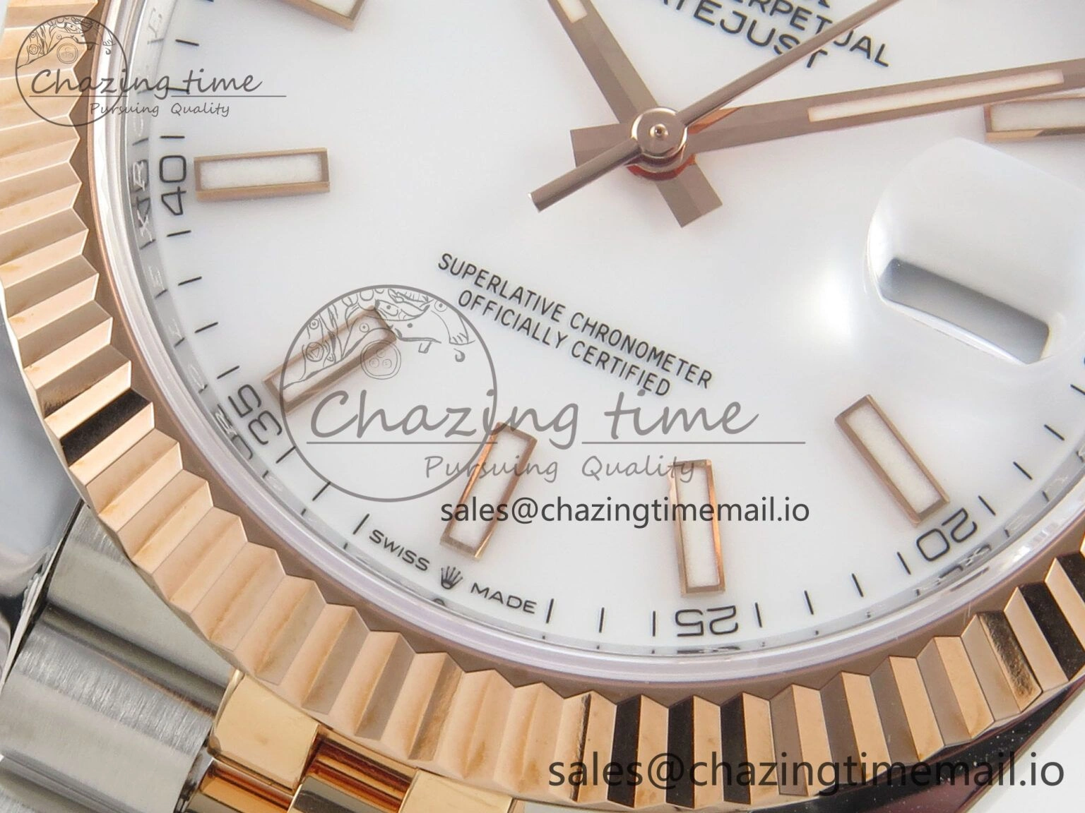 DateJust 41 126331 SS RG ARF 1:1 Best Edition White Stick Dial on Jubilee Bracelet SH3235 (Weighted) BestValue 199