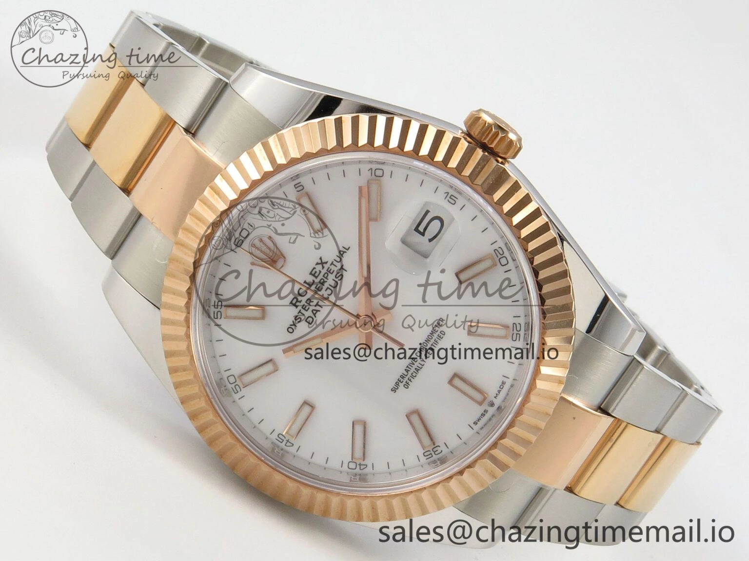 Premium DateJust 41 126331 SS RG ARF 1:1 Best Edition White Stick Dial on Oyster Bracelet SH3235 (Weighted) 190