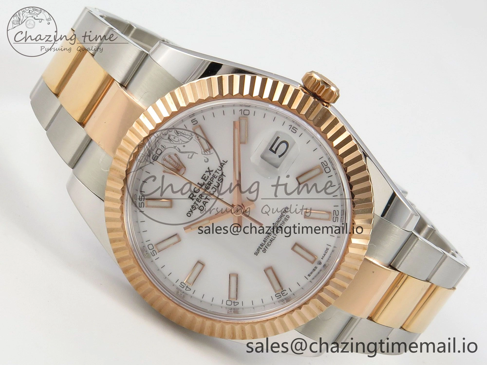 Premium DateJust 41 126331 SS RG ARF 1:1 Best Edition White Stick Dial on Oyster Bracelet SH3235 (Weighted) 190