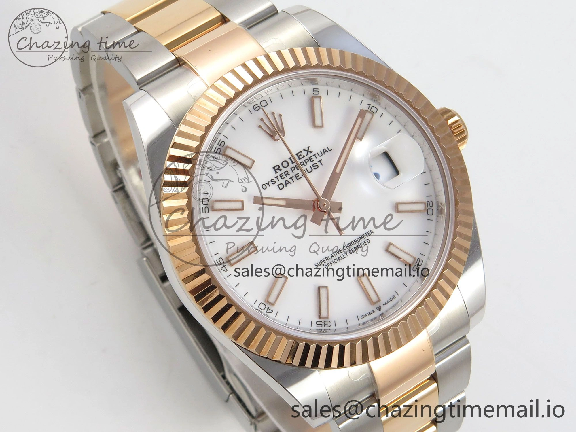 Premium DateJust 41 126331 SS RG ARF 1:1 Best Edition White Stick Dial on Oyster Bracelet SH3235 (Weighted) 190