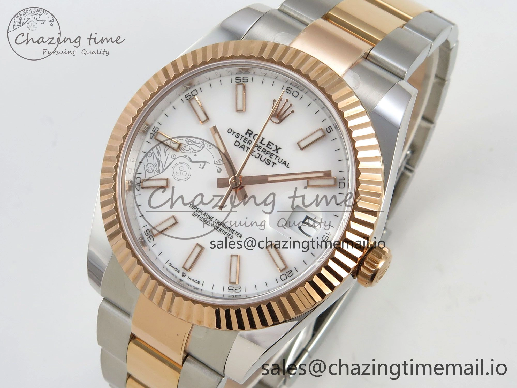 Premium DateJust 41 126331 SS RG ARF 1:1 Best Edition White Stick Dial on Oyster Bracelet SH3235 (Weighted) 190