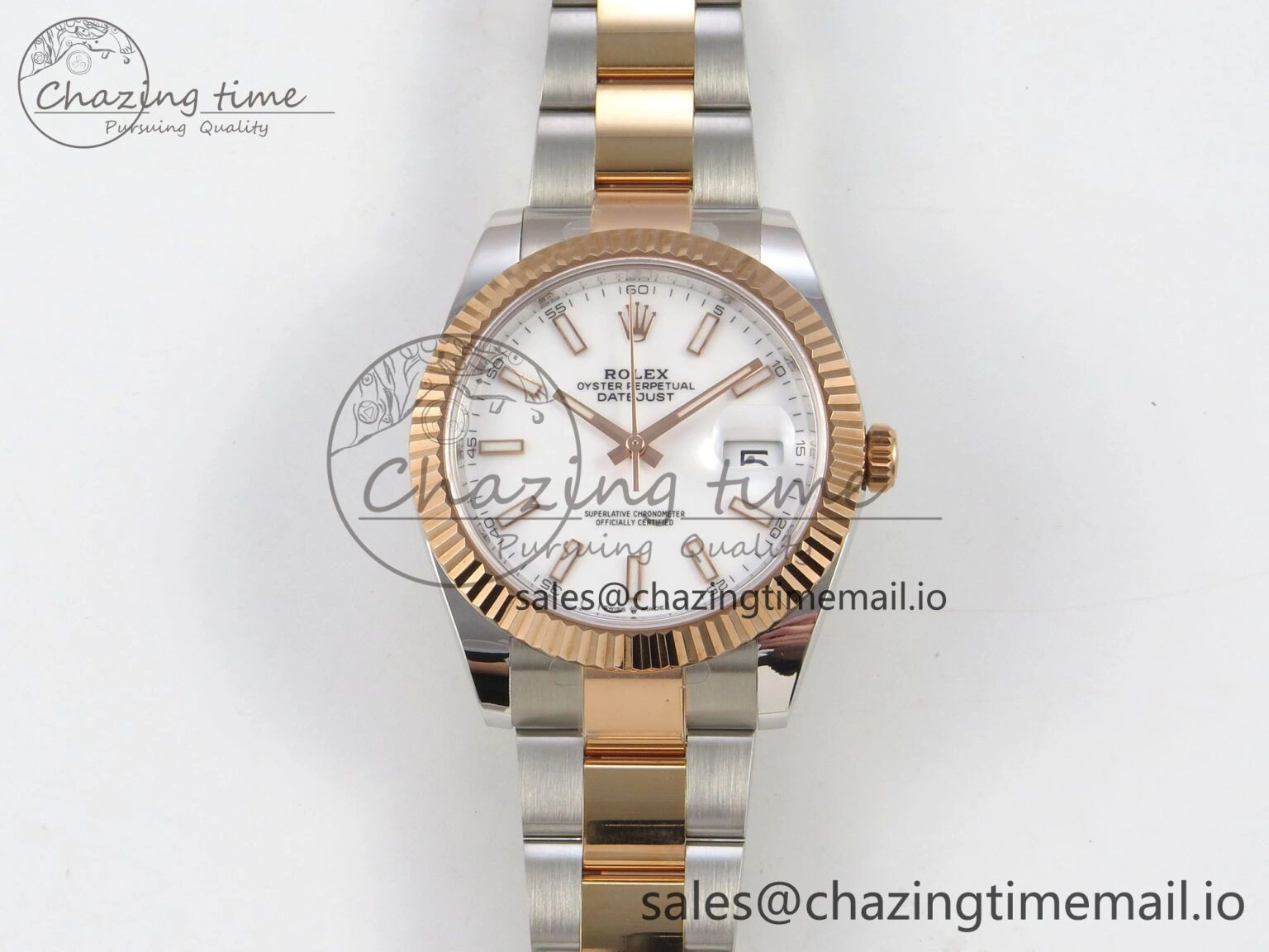 Premium DateJust 41 126331 SS RG ARF 1:1 Best Edition White Stick Dial on Oyster Bracelet SH3235 (Weighted) 190