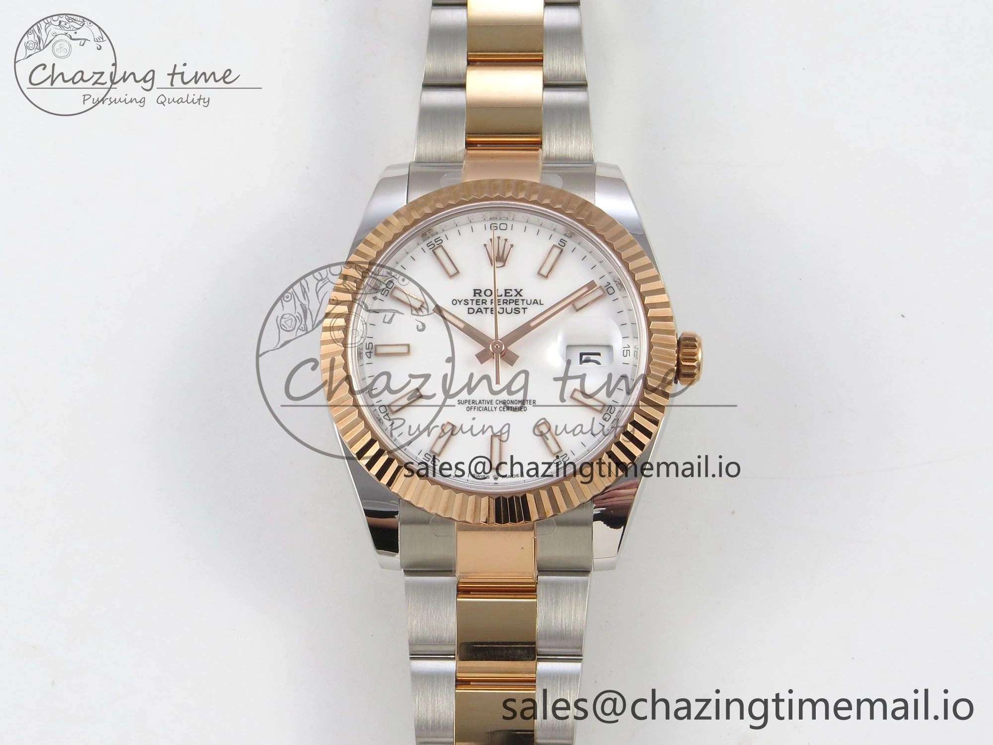 Premium DateJust 41 126331 SS RG ARF 1:1 Best Edition White Stick Dial on Oyster Bracelet SH3235 (Weighted) 190
