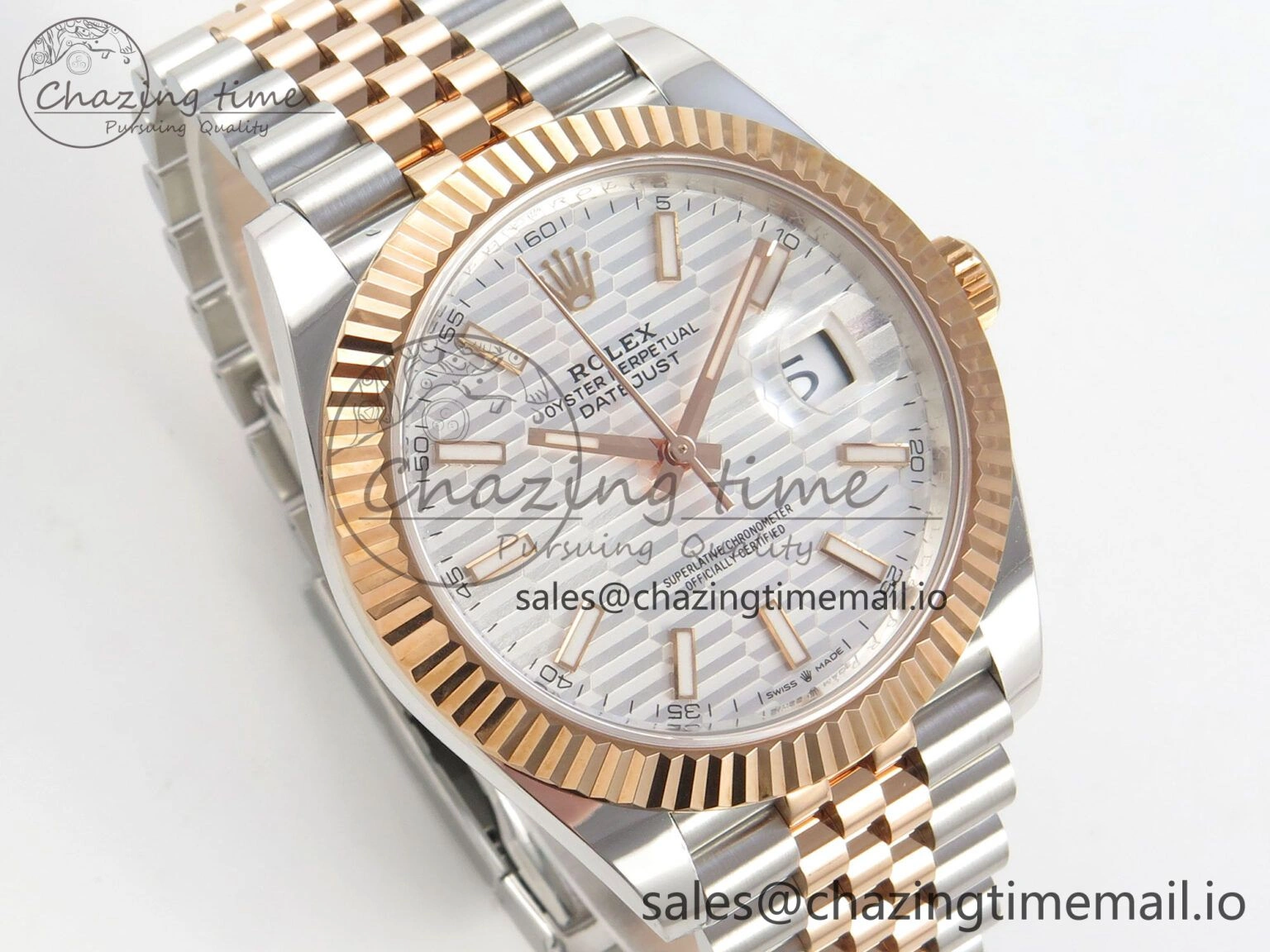 ZipUp DateJust 41 126331 SS RG ARF 1:1 Best Edition White Texture Stick Dial on Jubilee Bracelet SH3235 (Weighted) 202