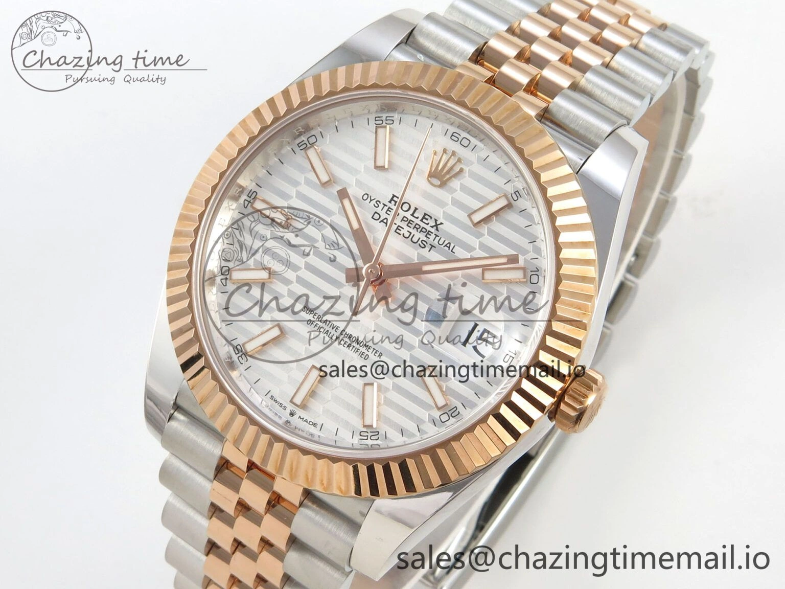ZipUp DateJust 41 126331 SS RG ARF 1:1 Best Edition White Texture Stick Dial on Jubilee Bracelet SH3235 (Weighted) 202