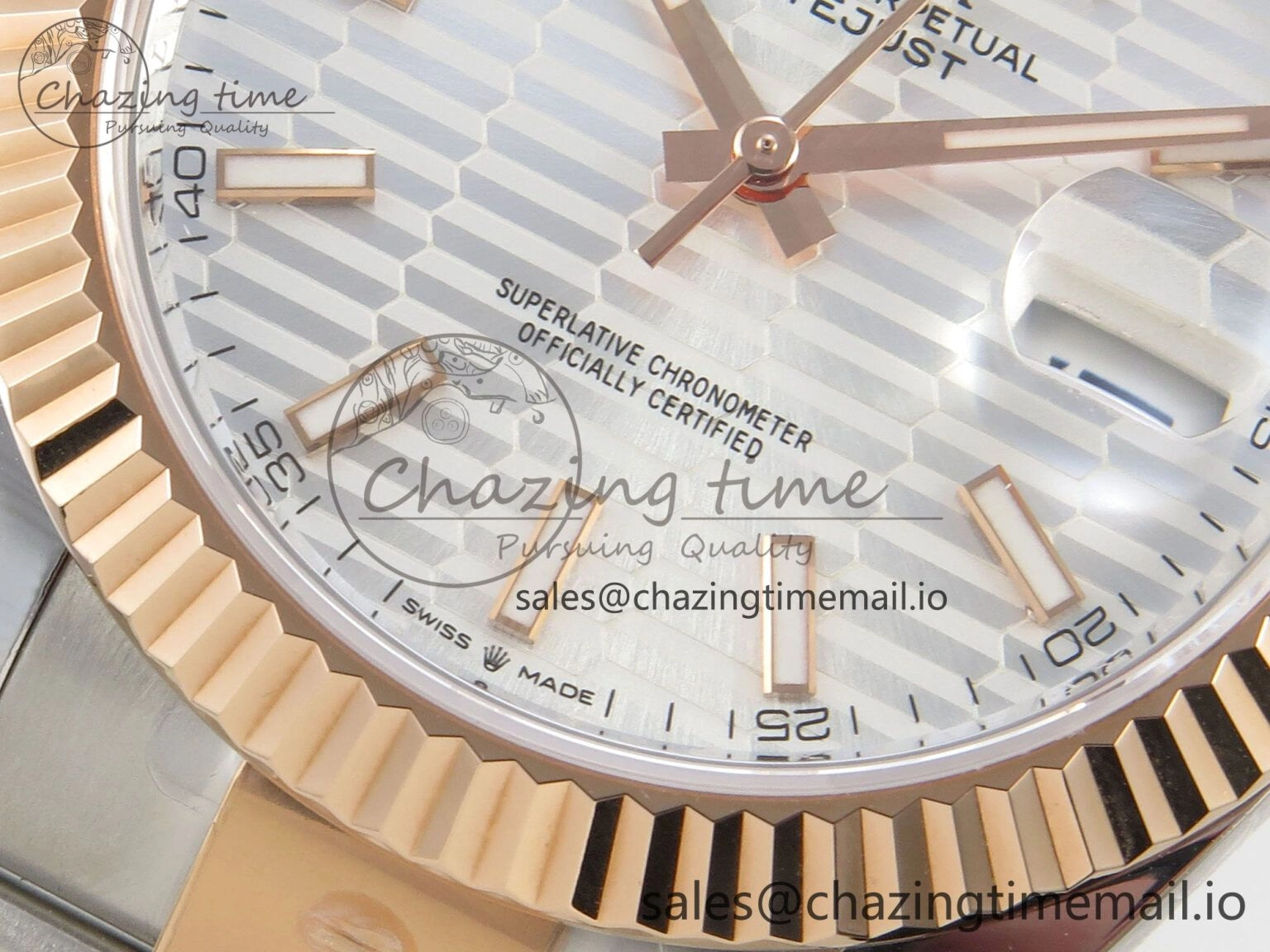 EasyMatch DateJust 41 126331 SS RG ARF 1:1 Best Edition White Texture Stick Dial on Oyster Bracelet SH3235 (Weighted) 192