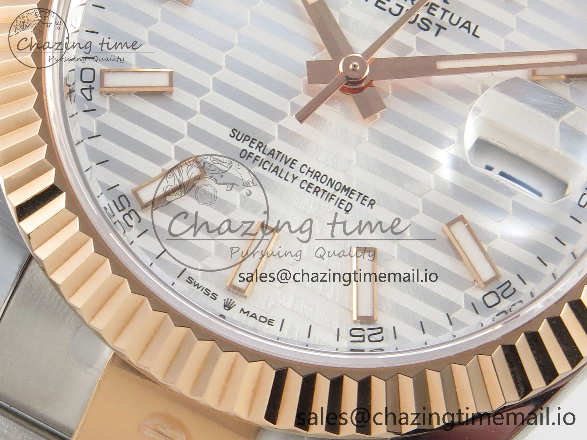 EasyMatch DateJust 41 126331 SS RG ARF 1:1 Best Edition White Texture Stick Dial on Oyster Bracelet SH3235 (Weighted) 192