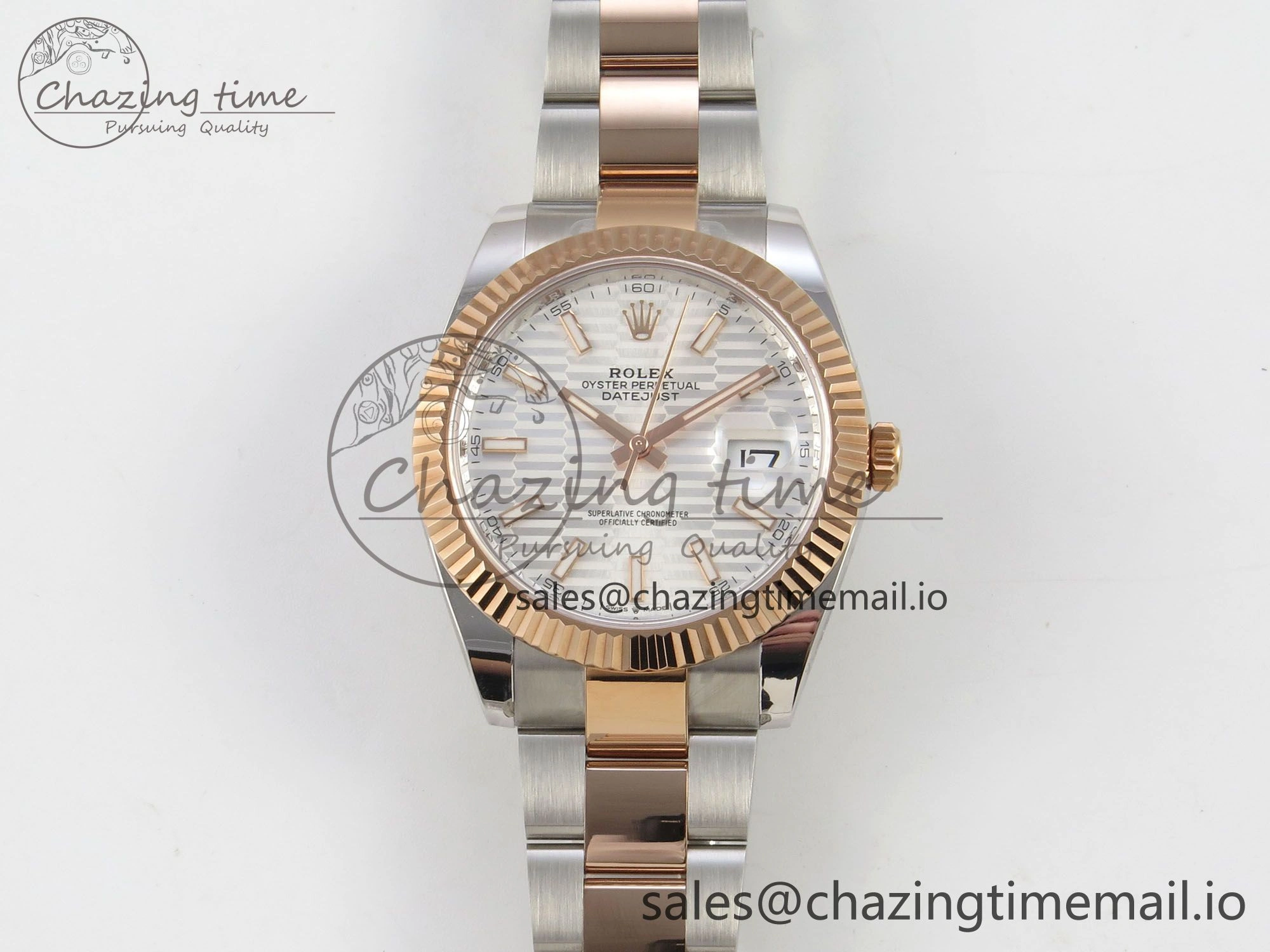 EasyMatch DateJust 41 126331 SS RG ARF 1:1 Best Edition White Texture Stick Dial on Oyster Bracelet SH3235 (Weighted) 192