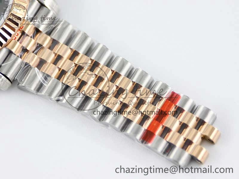 Comfortable DateJust 41 126331 SS RG TWF 1:1 Best Edition 904L Steel Gray Dial Green Roman on SS RG Jubilee Bracelet VR 2450