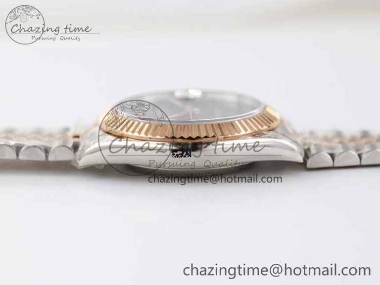 Comfortable DateJust 41 126331 SS RG TWF 1:1 Best Edition 904L Steel Gray Dial Green Roman on SS RG Jubilee Bracelet VR 2450