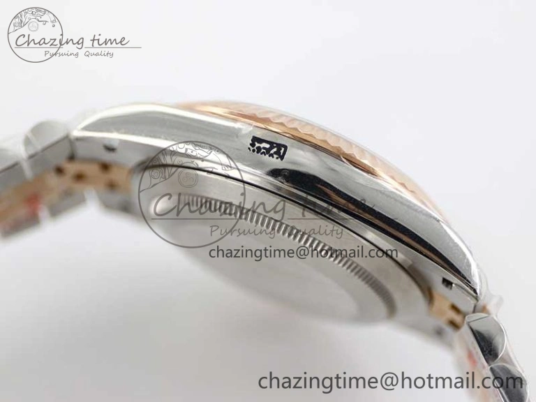 Comfortable DateJust 41 126331 SS RG TWF 1:1 Best Edition 904L Steel Gray Dial Green Roman on SS RG Jubilee Bracelet VR 2450