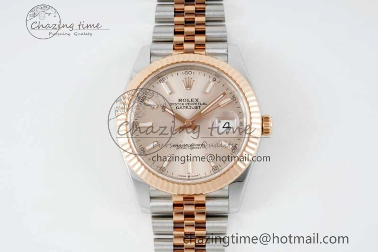 SmoothTexture DateJust 41 126331 VSF 1:1 Best Edition 904L Steel RG Dial on SS RG Jubilee Bracelet VS 2109