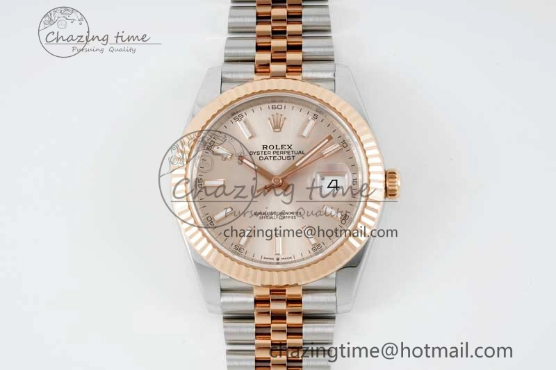 SmoothTexture DateJust 41 126331 VSF 1:1 Best Edition 904L Steel RG Dial on SS RG Jubilee Bracelet VS 2109