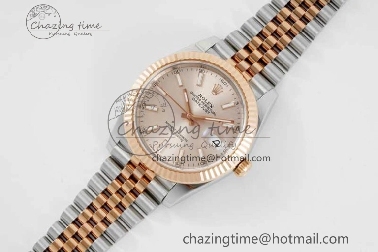 SmoothTexture DateJust 41 126331 VSF 1:1 Best Edition 904L Steel RG Dial on SS RG Jubilee Bracelet VS 2109