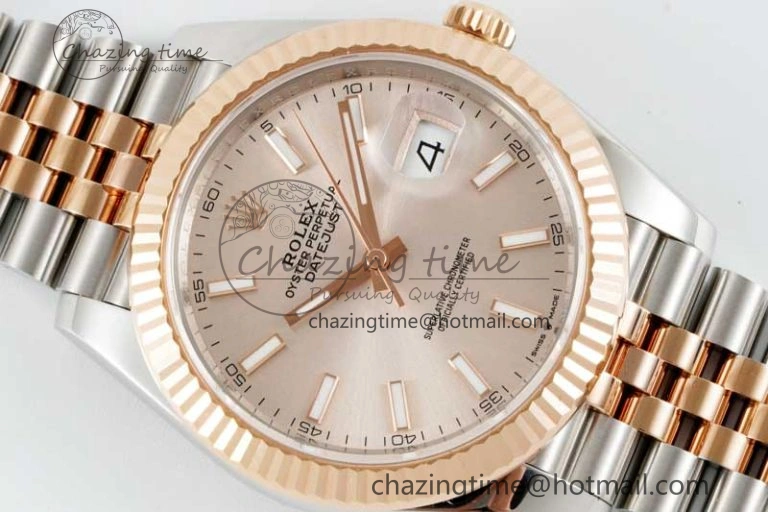 SmoothTexture DateJust 41 126331 VSF 1:1 Best Edition 904L Steel RG Dial on SS RG Jubilee Bracelet VS 2109