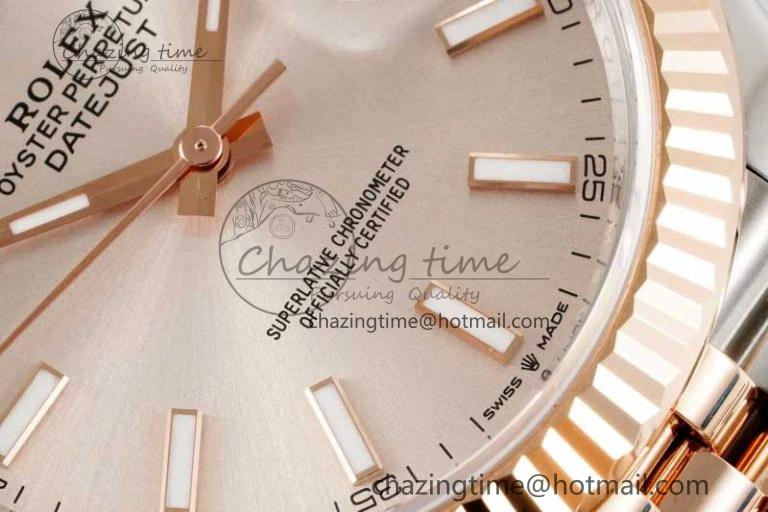 SmoothTexture DateJust 41 126331 VSF 1:1 Best Edition 904L Steel RG Dial on SS RG Jubilee Bracelet VS 2109