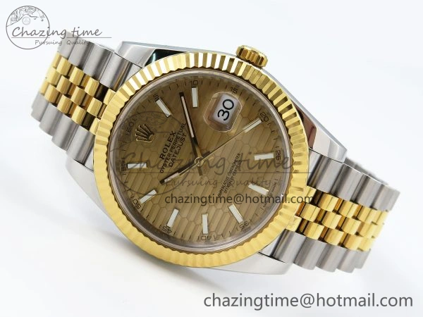 Packable DateJust 41 126331 VSF 1:1 Best Edition 904L Steel Yellow Gold Textured Dial on SS YG Jubilee Bracelet VS 1710