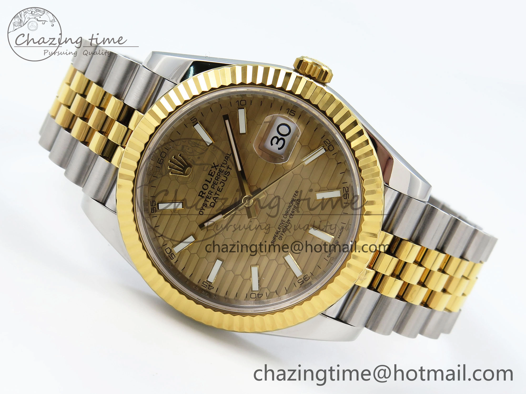 Packable DateJust 41 126331 VSF 1:1 Best Edition 904L Steel Yellow Gold Textured Dial on SS YG Jubilee Bracelet VS 1710