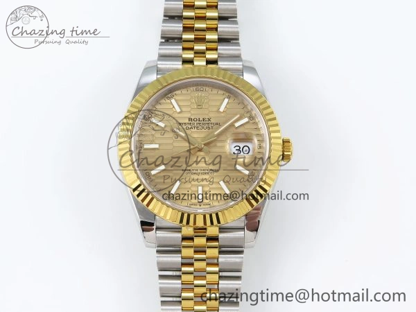 Packable DateJust 41 126331 VSF 1:1 Best Edition 904L Steel Yellow Gold Textured Dial on SS YG Jubilee Bracelet VS 1710