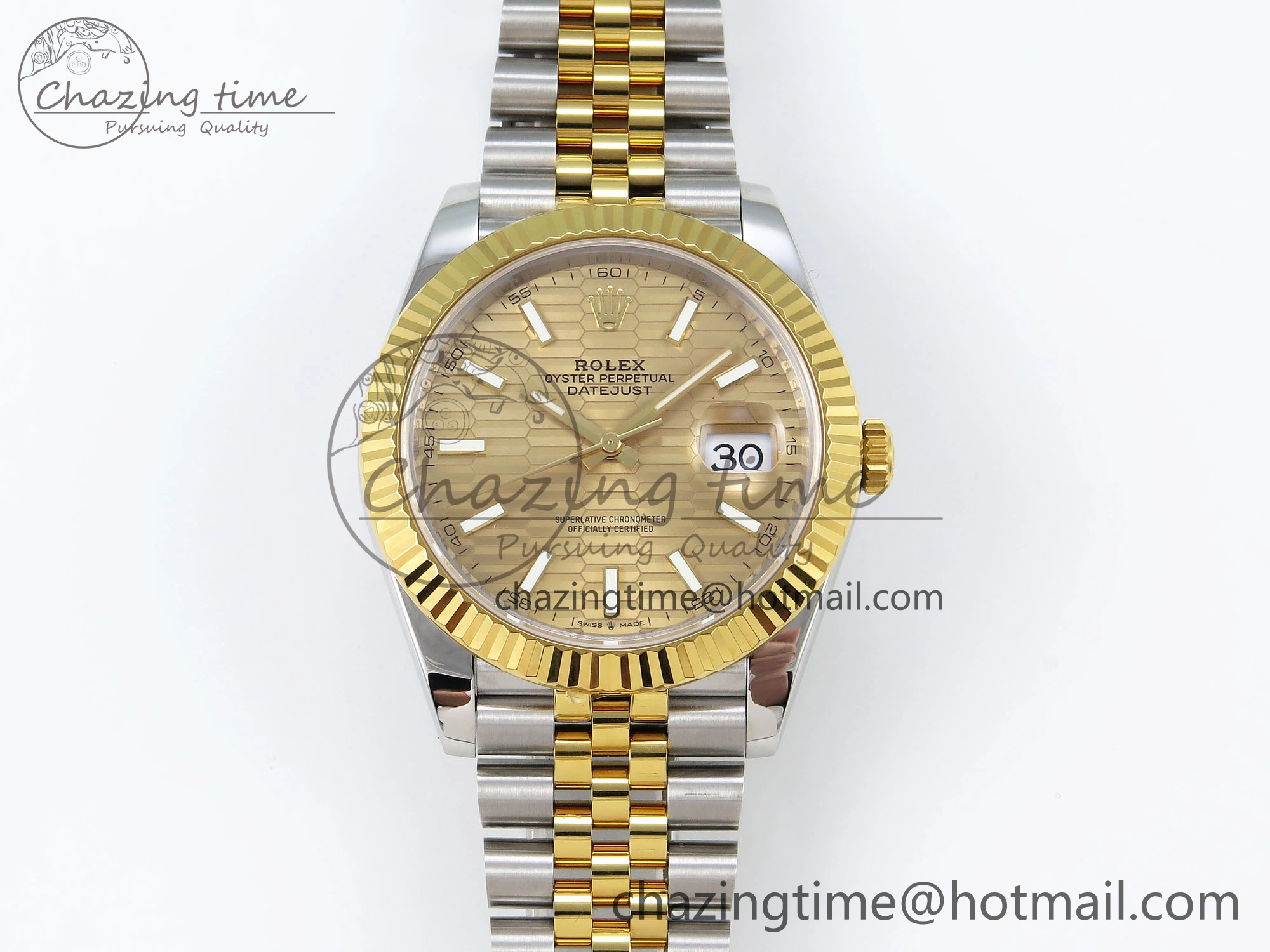 Packable DateJust 41 126331 VSF 1:1 Best Edition 904L Steel Yellow Gold Textured Dial on SS YG Jubilee Bracelet VS 1710