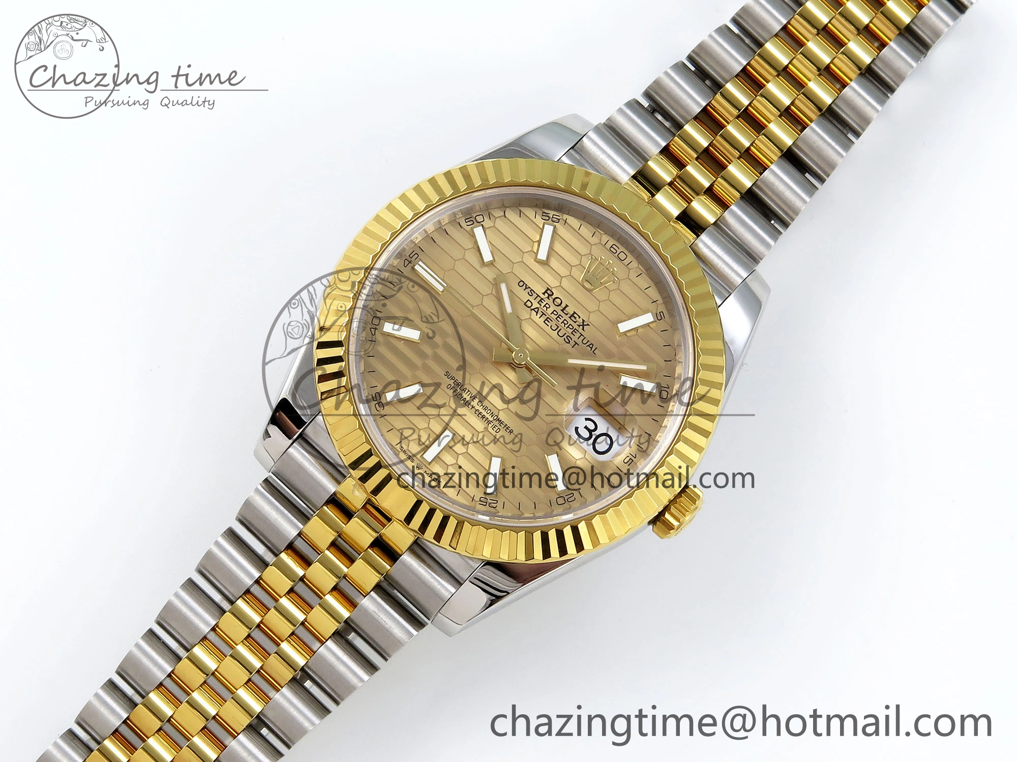 Packable DateJust 41 126331 VSF 1:1 Best Edition 904L Steel Yellow Gold Textured Dial on SS YG Jubilee Bracelet VS 1710