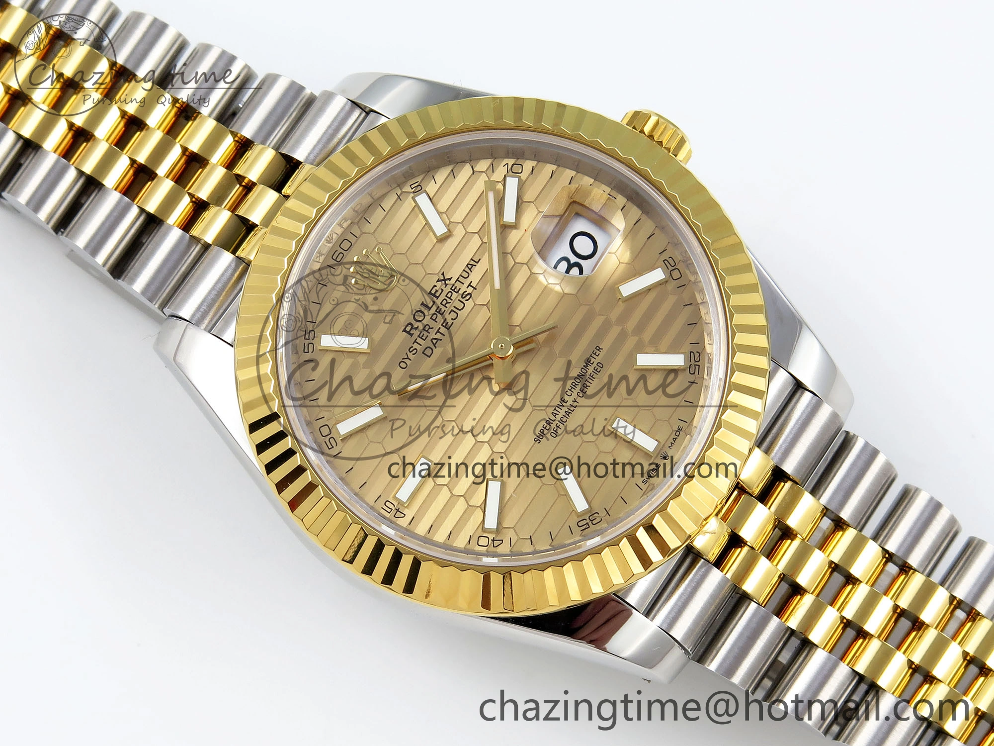 Packable DateJust 41 126331 VSF 1:1 Best Edition 904L Steel Yellow Gold Textured Dial on SS YG Jubilee Bracelet VS 1710