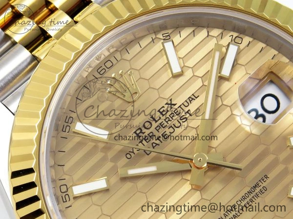 Packable DateJust 41 126331 VSF 1:1 Best Edition 904L Steel Yellow Gold Textured Dial on SS YG Jubilee Bracelet VS 1710