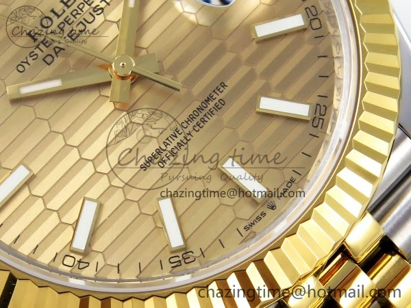 Packable DateJust 41 126331 VSF 1:1 Best Edition 904L Steel Yellow Gold Textured Dial on SS YG Jubilee Bracelet VS 1710