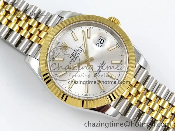 DateJust 41 126333 904L SS VSF 1:1 Best Edition Silver Stick Dial on Jubilee Bracelet VS TimelessDesign 1572