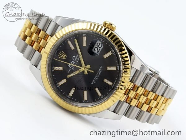 Thermal DateJust 41 126333 Clean 1:1 Best Edition 904L Steel Black Stick Dial on SS YG Jubilee Bracelet VR 1560