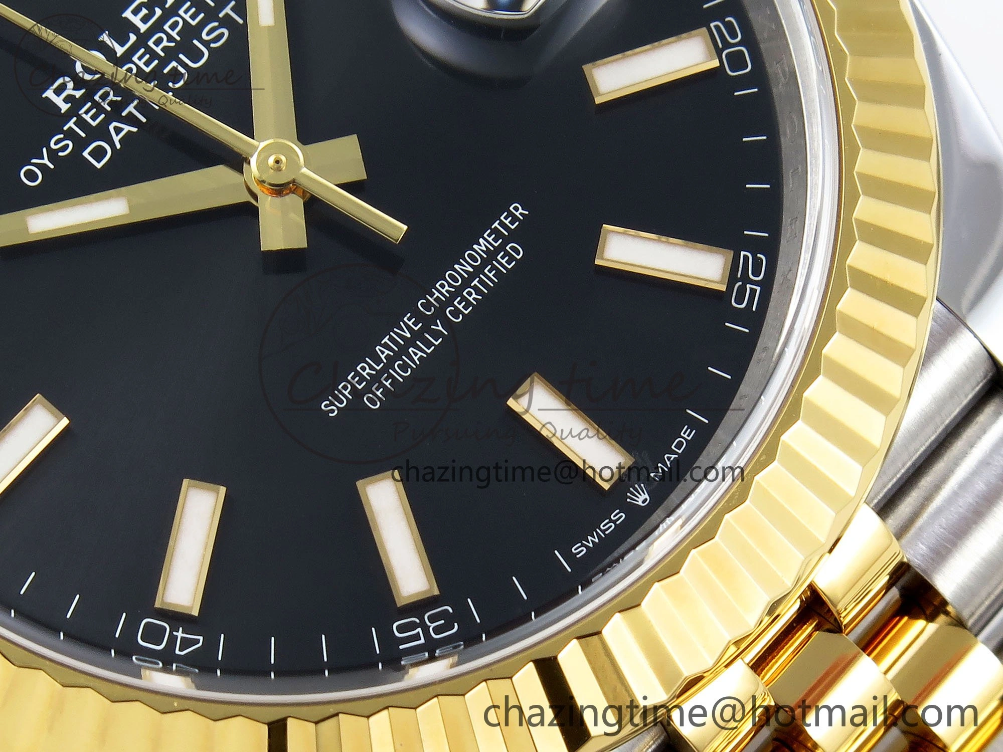 Thermal DateJust 41 126333 Clean 1:1 Best Edition 904L Steel Black Stick Dial on SS YG Jubilee Bracelet VR 1560