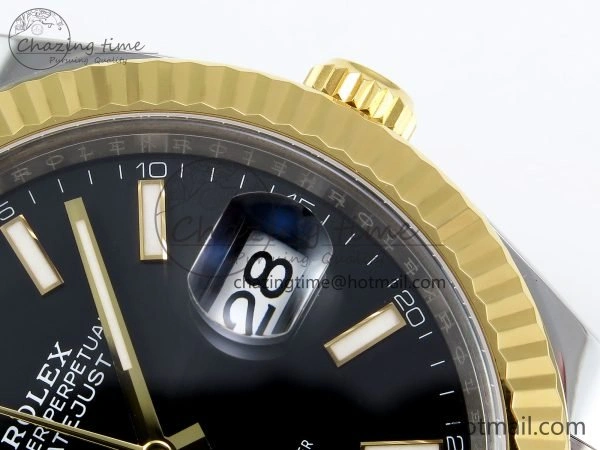 Thermal DateJust 41 126333 Clean 1:1 Best Edition 904L Steel Black Stick Dial on SS YG Jubilee Bracelet VR 1560