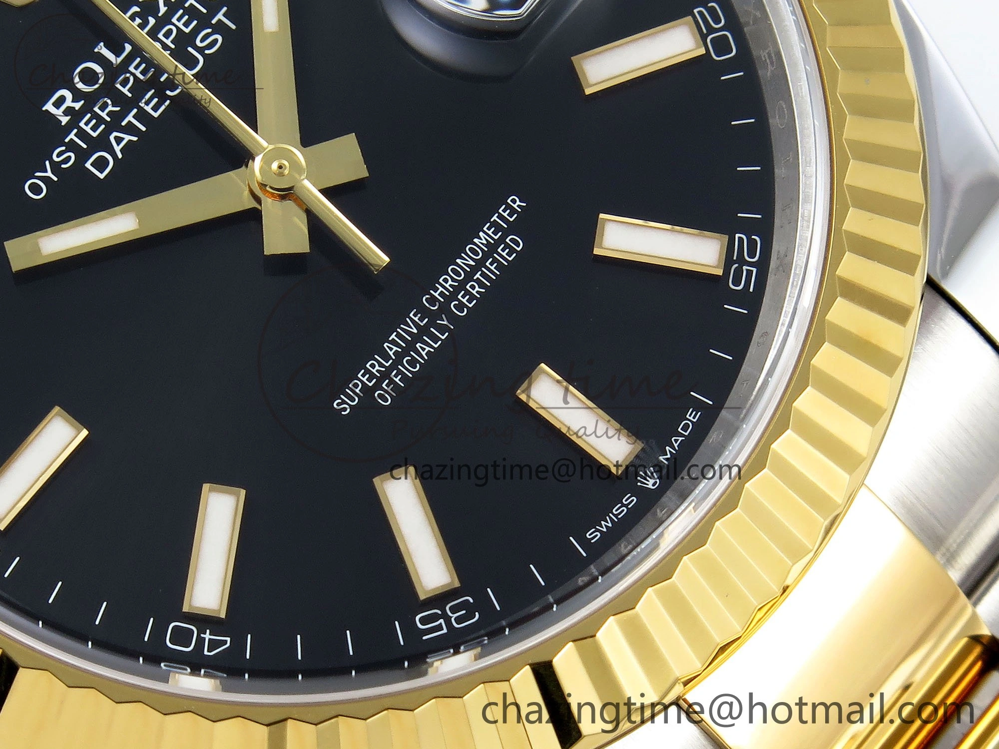 DateJust 41 126333 Clean 1:1 Best Edition 904L Steel Black Stick Dial on SS YG Oyster Bracelet VR Lightweight 1562