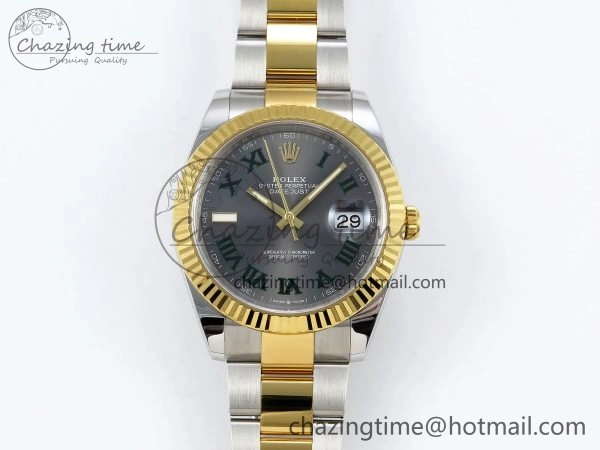 DateJust 41 126333 Clean 1:1 Best Edition 904L Steel Gray Dial Green Roman Marker on SS YG Oyster Bracelet VR Durable 1564