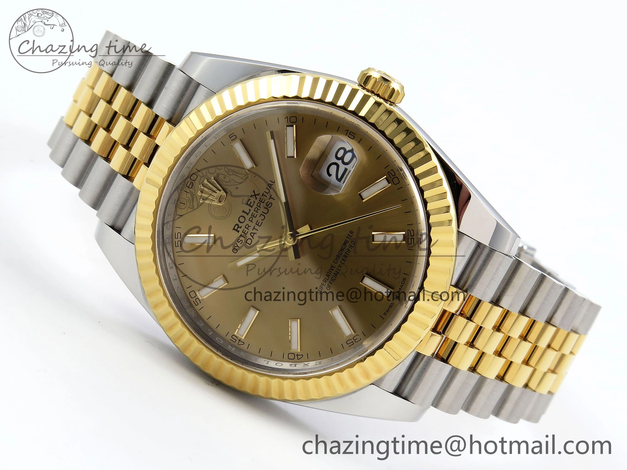 Packable DateJust 41 126333 Clean 1:1 Best Edition 904L Steel YG Stick Dial on SS YG Jubilee Bracelet VR 1574