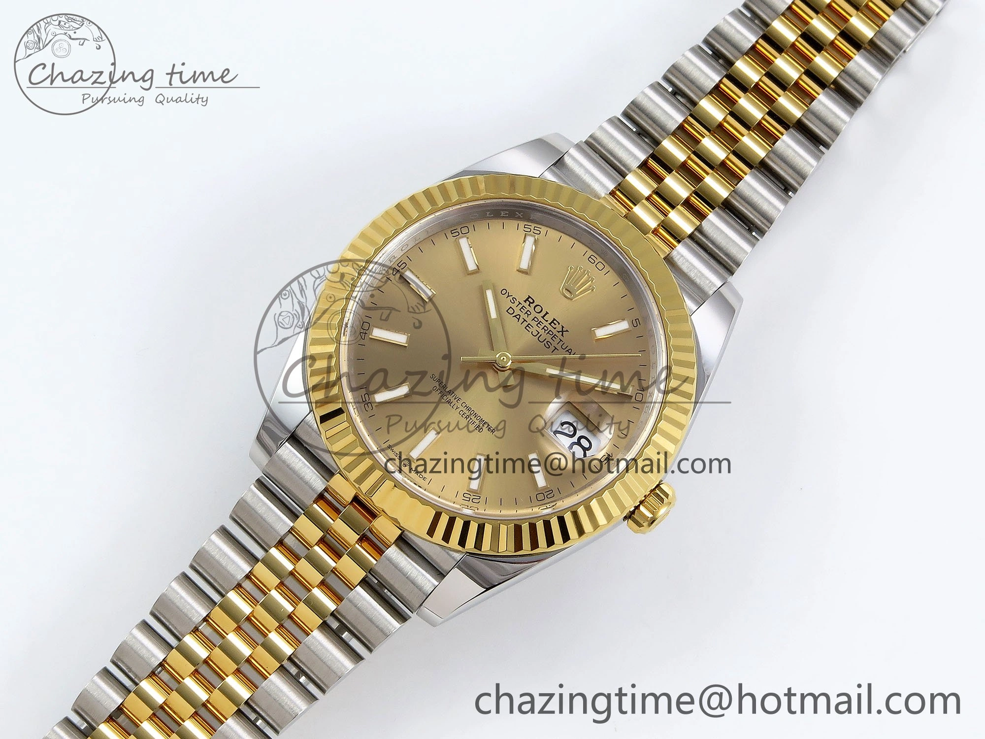 Packable DateJust 41 126333 Clean 1:1 Best Edition 904L Steel YG Stick Dial on SS YG Jubilee Bracelet VR 1574