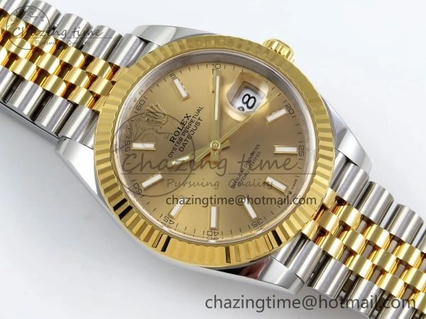 Packable DateJust 41 126333 Clean 1:1 Best Edition 904L Steel YG Stick Dial on SS YG Jubilee Bracelet VR 1574