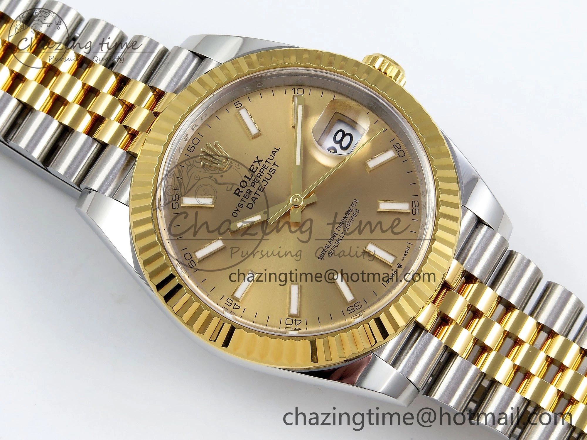 Packable DateJust 41 126333 Clean 1:1 Best Edition 904L Steel YG Stick Dial on SS YG Jubilee Bracelet VR 1574