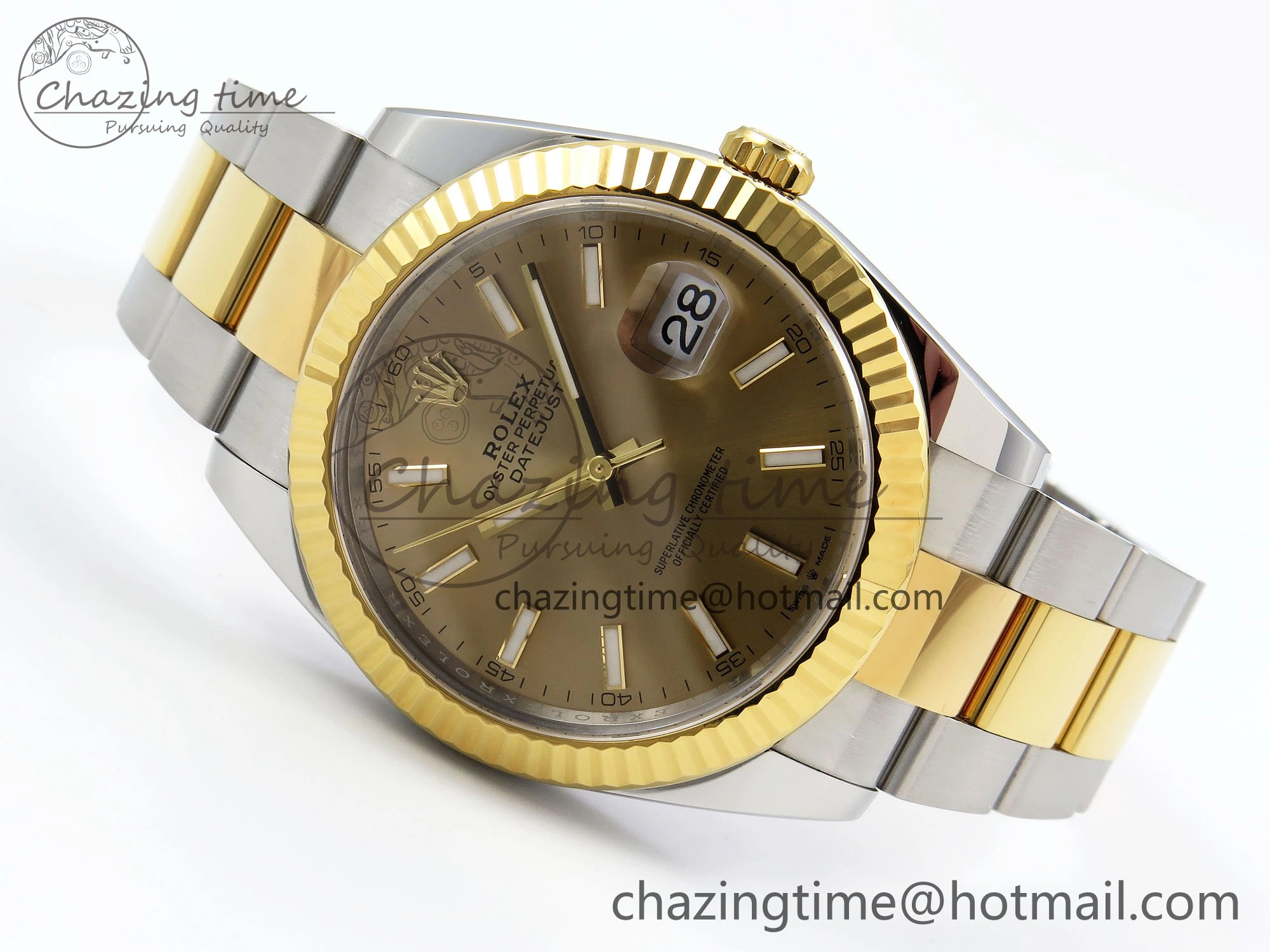 DateJust 41 126333 Clean 1:1 Best Edition 904L Steel YG Stick Dial on SS YG Oyster Bracelet VR Classic 1578