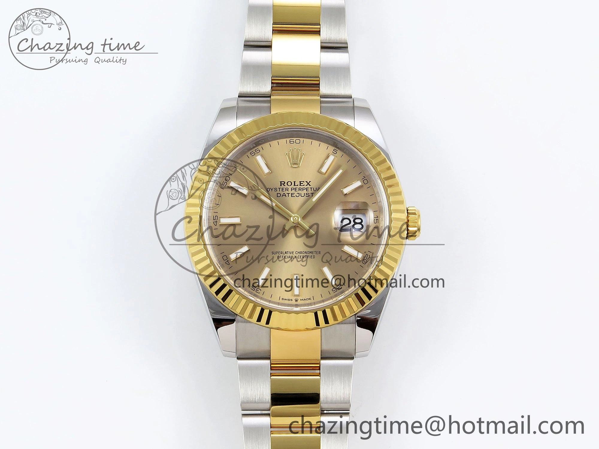 DateJust 41 126333 Clean 1:1 Best Edition 904L Steel YG Stick Dial on SS YG Oyster Bracelet VR Classic 1578