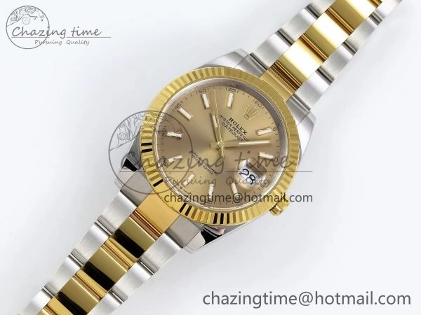 DateJust 41 126333 Clean 1:1 Best Edition 904L Steel YG Stick Dial on SS YG Oyster Bracelet VR Classic 1578