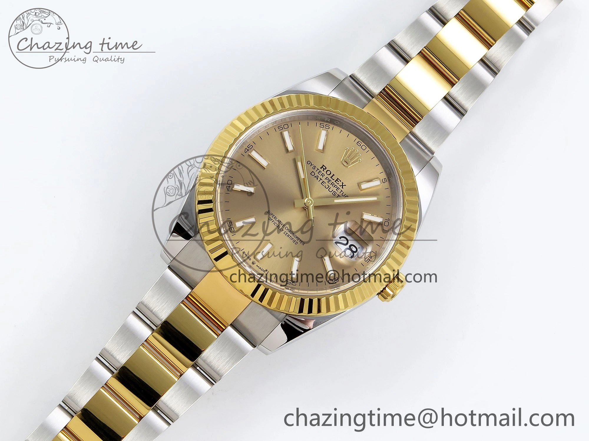 DateJust 41 126333 Clean 1:1 Best Edition 904L Steel YG Stick Dial on SS YG Oyster Bracelet VR Classic 1578