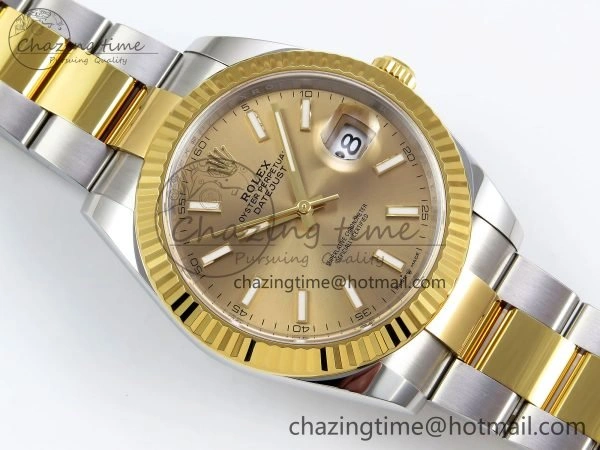DateJust 41 126333 Clean 1:1 Best Edition 904L Steel YG Stick Dial on SS YG Oyster Bracelet VR Classic 1578
