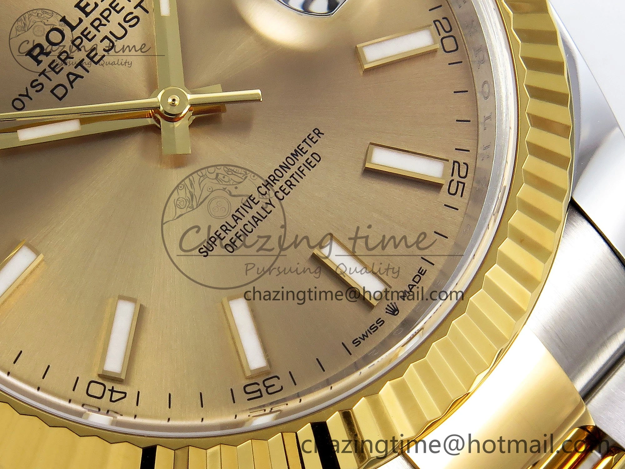 DateJust 41 126333 Clean 1:1 Best Edition 904L Steel YG Stick Dial on SS YG Oyster Bracelet VR Classic 1578