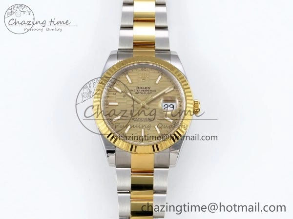 DateJust 41 126333 Clean 1:1 Best Edition 904L Steel YG Textured Dial on SS YG Oyster Bracelet VR Bright 1634