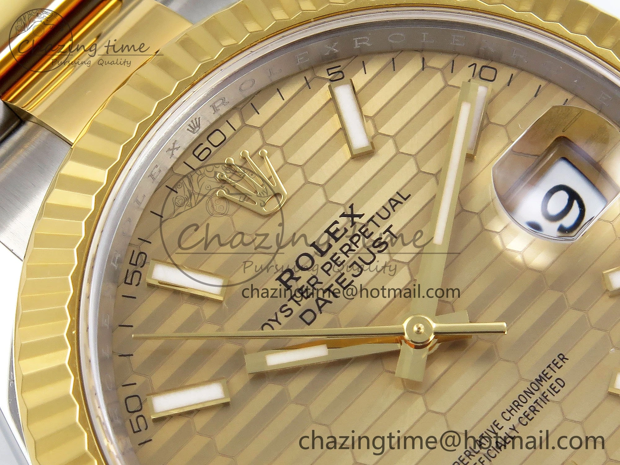 DateJust 41 126333 Clean 1:1 Best Edition 904L Steel YG Textured Dial on SS YG Oyster Bracelet VR Bright 1634