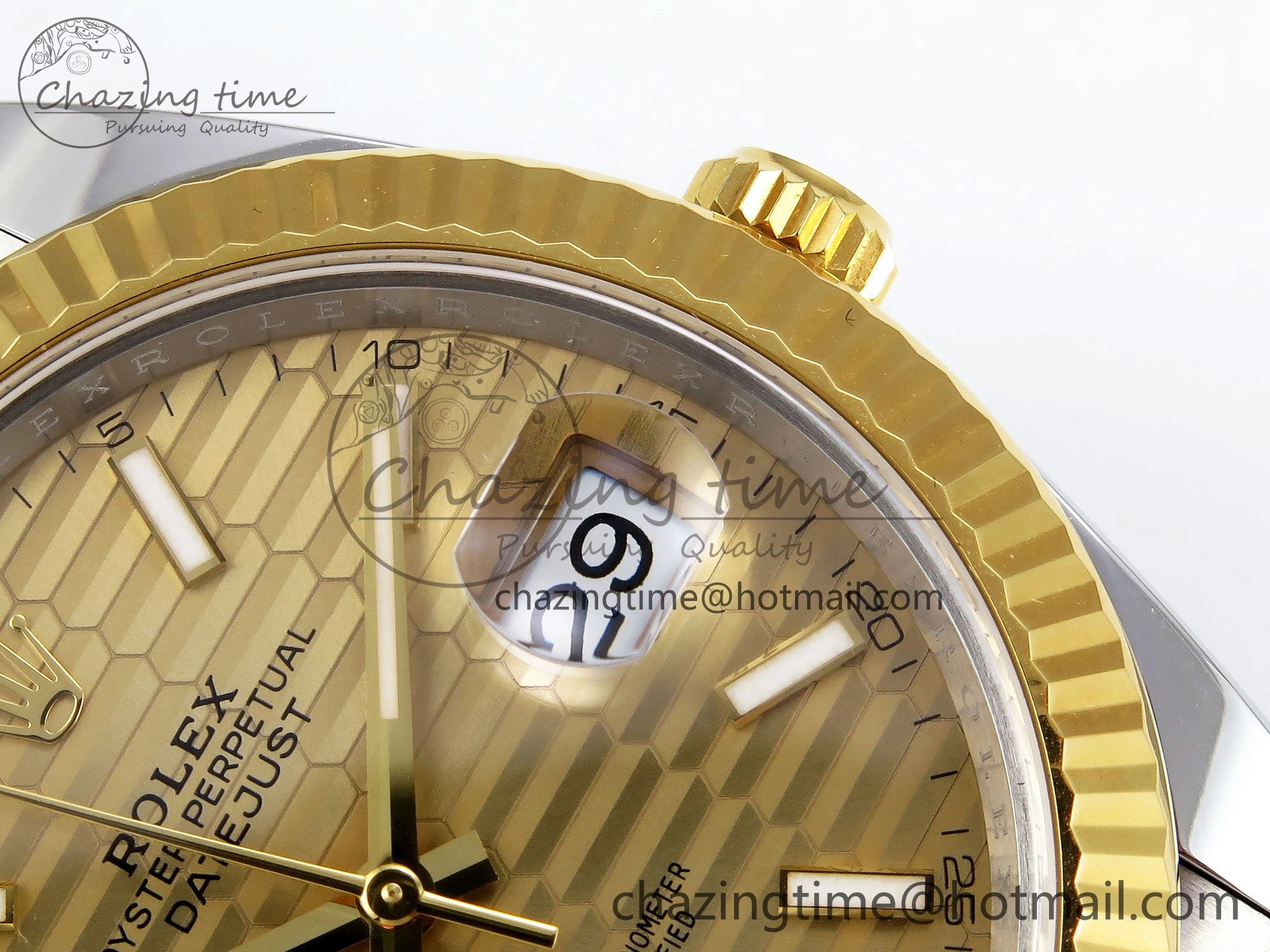 DateJust 41 126333 Clean 1:1 Best Edition 904L Steel YG Textured Dial on SS YG Oyster Bracelet VR Bright 1634